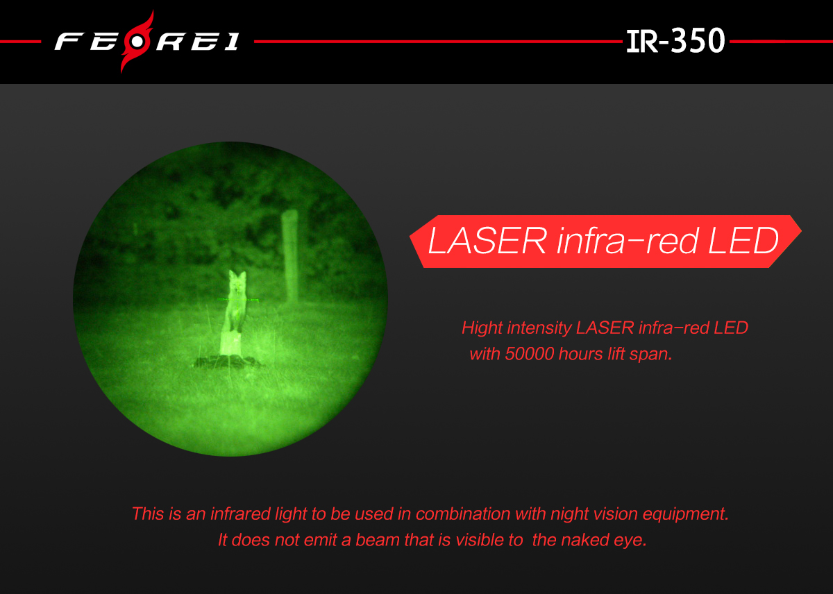 Ferei IR-350 Инфракрасный охотничий фонарь Ферей для приборов ночного видения купить в России