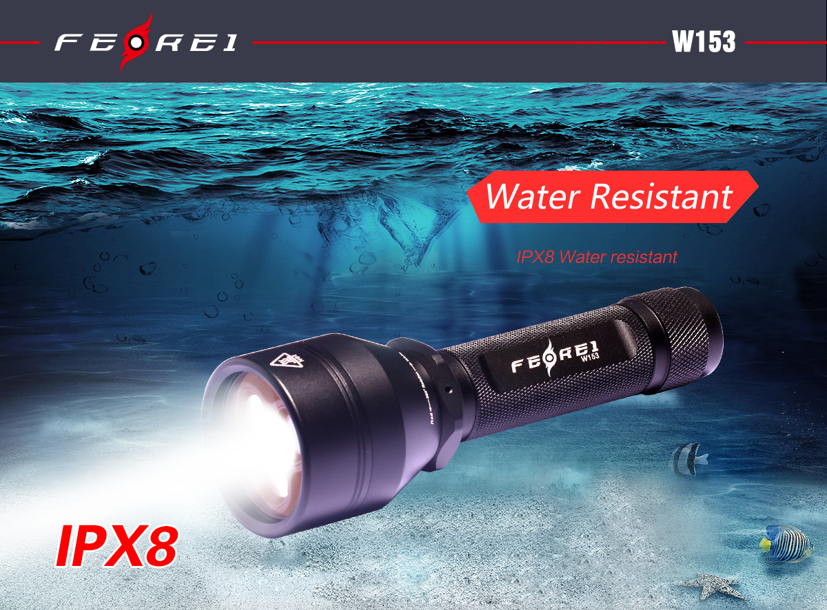 Ferei W153 подводный фонарь Ферей для дайвинга с белым и красным светом для подводной фото и видео съемки купить в России