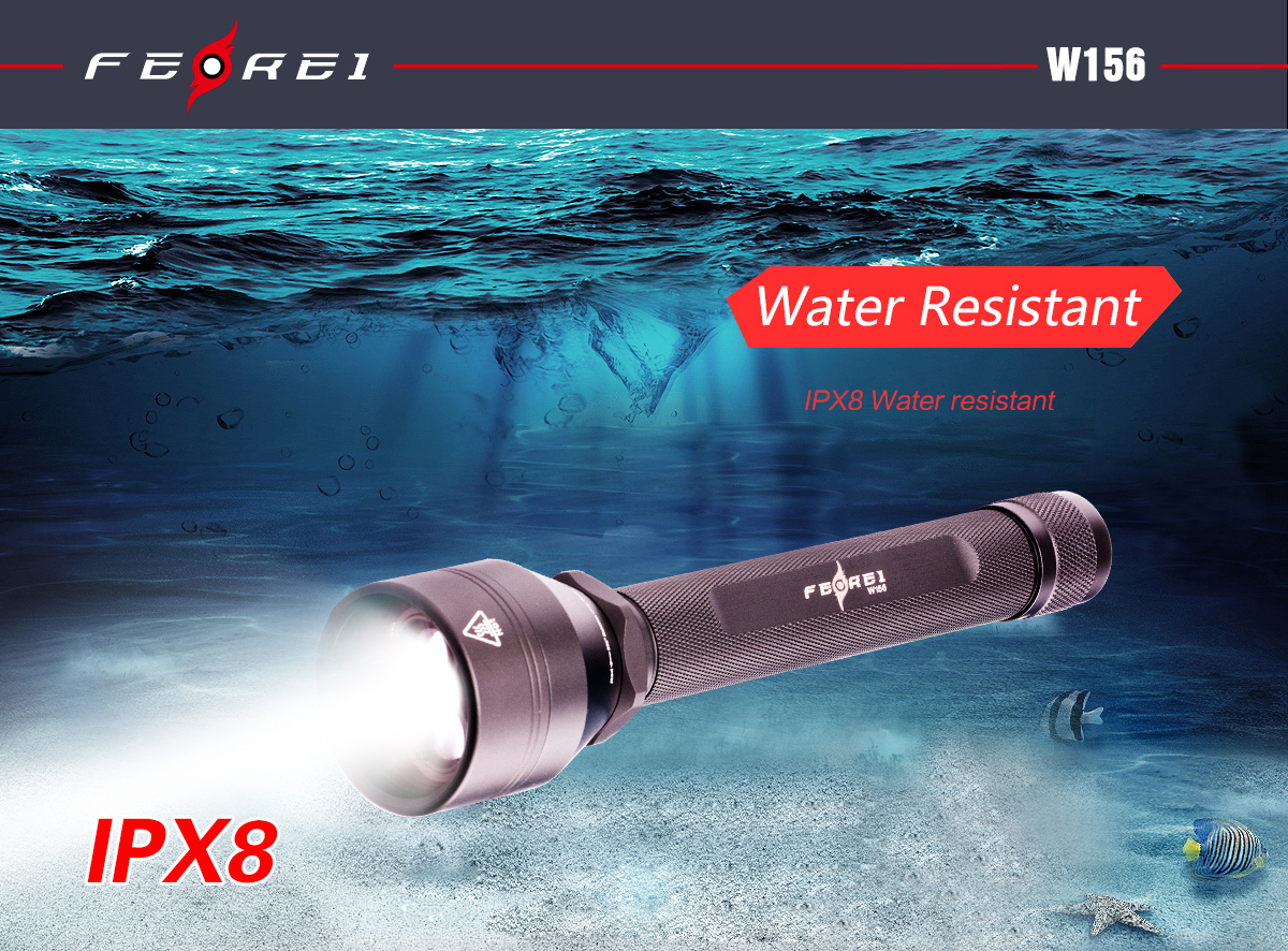 Ferei W156 подводный фонарь Ферей для дайвинга с белым и красным светом для подводной фото и видео съемки купить в России