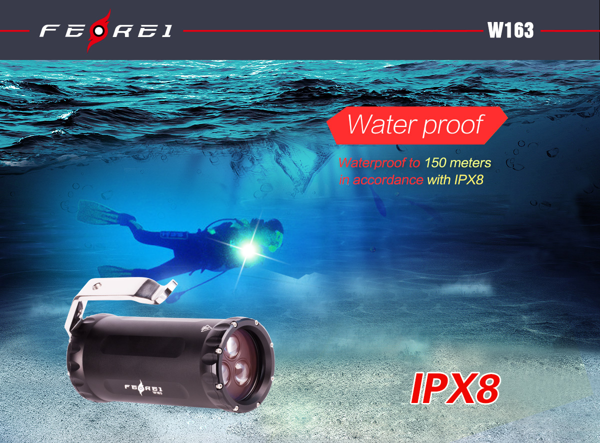 Ferei W163 подводный фонарь Ферей светильник для дайвинга с длительным временем работы купить в России